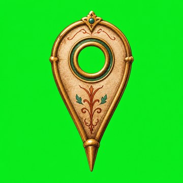 Recovered generated anchor icon on chroma-key green before background removal.